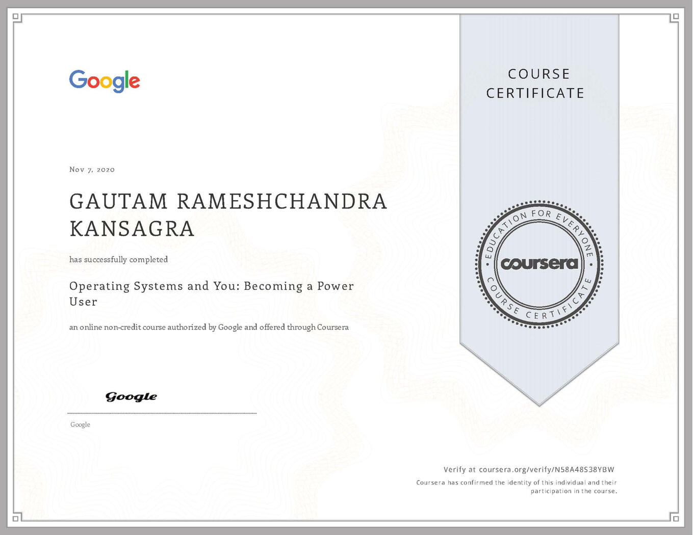 Google - O.S. and You becoming a Power User